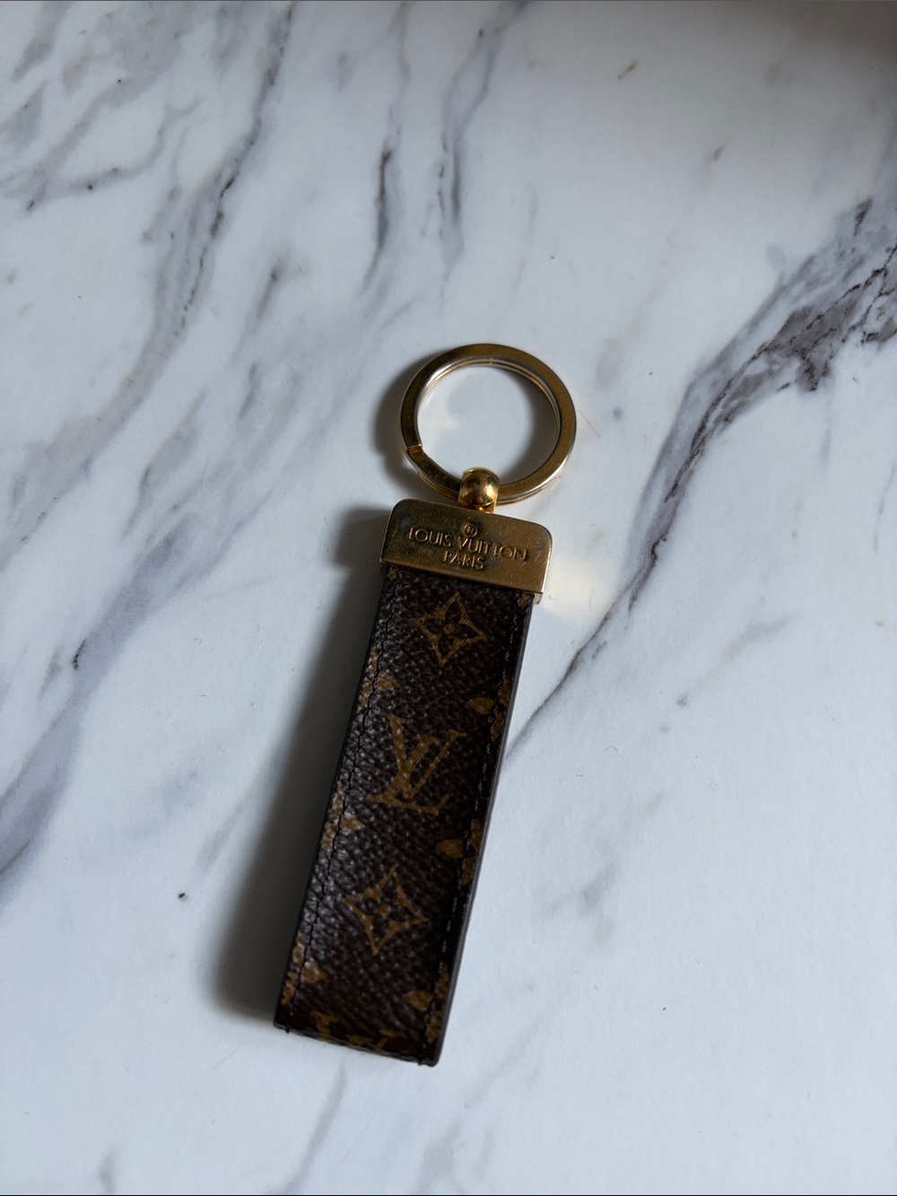 Louis Vuitton Brown Monogram Key Ring with Gold Hardware